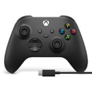 微软 Xbox游戏手柄 无线控制器 磨砂黑 USB-C线缆