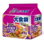 京东百亿补贴：康师傅方便面 大食袋 老坛酸菜牛肉面 5连包