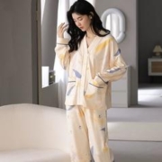 88VIP会员：顶瓜瓜 纯棉睡衣女生春秋款2023新款大码全棉长袖可外穿家居服套装
