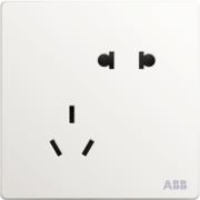 ABB开关插座面板 10A错位斜五孔插座 轩致系列 白色