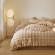 京东PLUS：AIDLI A类獭兔毛仿皮草剪花牛奶绒四件套200*230cm 8.5斤