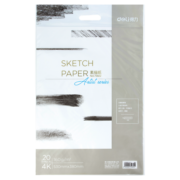 得力(deli)4K素描纸 160g素描本绘画纸彩铅画 美术写生手绘临摹学生用速写铅画纸 4开20张加厚 开学礼物73612
