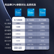 英特尔(Intel) i5-12600K 12代 酷睿 处理器 10核16线程 单核睿频至高可达4.9Ghz 20M三级缓存 台式机CPU