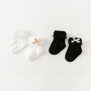 戴维贝拉 儿童袜子2023新款秋装女童弹力短袜宝宝婴幼儿甜美公主袜