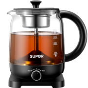 苏泊尔（SUPOR） 养生壶煮茶器煮茶壶电水壶热水壶烧水壶电热水壶迷你玻璃花茶壶黑茶 SW-10C01