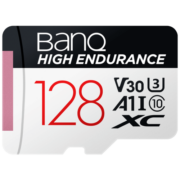 banq 128GB TF（MicroSD）存储卡 A1 U3 V30 4K 行车记录仪&安防监控专用内存卡 高度耐用
