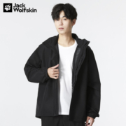 Jack Wolfskin狼爪冲锋衣男秋冬新品户外运动外套防风防水透气宽松夹克5020894 6000/黑色/建议拍大一码 L 180/100A