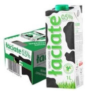 Laciate 卢森牧场 Laciate脱脂0.5%纯牛奶1L*12 箱装