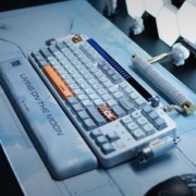 KEYSME 极域 Lunar01太空船机械键盘无线蓝牙热插拔三模客制化白月光曜白版/佳达隆银轴Gpro3.0线性轴
