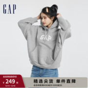 Gap 盖璞 女装秋季2023新款LOGO抓绒卫衣805282连帽衫 灰色 170/96A(M)