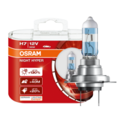 欧司朗（OSRAM）先锋夜行者H7 汽车卤素大灯远近光 12V55W【增亮130% 3900K】1对