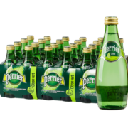 Perrier巴黎水（Perrier)法国原装进口气泡矿泉水 青柠味 330ml*24瓶