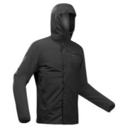 DECATHLON 迪卡侬 冲锋衣上衣男户外防风登山徒步防水夹克风衣运动外套保暖MH150 黑色