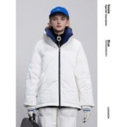 bosie 秋冬季新款羽绒服男两面穿休闲短款挎包情侣百搭羽绒外套 黑色 XS