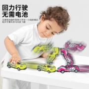 精致合金撞击回力弹跳车金属铁皮回力小汽车儿童玩具车模型碰撞车 【1辆】空中翻转车（色随机）