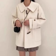 小懒猫 韩版设计款毛呢外套