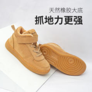 kids.ing 儿童板鞋加绒冬款经典男童鞋中帮中大童休闲 经典棕色(内里加绒) 28码 适合脚长17.2cm