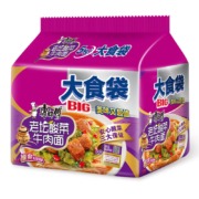 京东百亿补贴：康师傅方便面 大食袋 老坛酸菜牛肉面 5连包