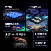 FFALCON雷鸟电视雀5 65英寸4K高清 2+32GB 护眼防蓝光 超薄金属全面屏彩电 AI智能语音平板电视机以旧换新 65F275C