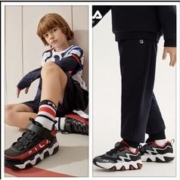 FILA 斐乐 儿童魔术贴篮球鞋+儿童弹力运动长裤