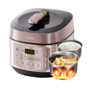 美的（Midea）浓香系列 智能电压力锅5L家用多功能易清洁双钢胆IH电磁加热自动排气高压锅YL50P602 (2-10人食用)