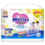 花王（Merries）妙而舒特大号拉拉裤婴儿学步裤尿不湿 XXL26片*1包（15-28kg）