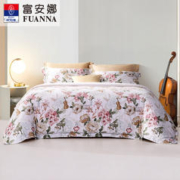 FUANNA 富安娜 60s新疆长绒棉四件套 布鲁-抗菌款 1.5m床