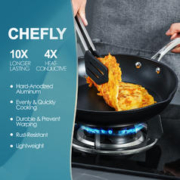 LADEFIS 法国 CHEFLY 系列2 高端系列轻量平底锅不粘锅煎锅麦饭石炒菜锅 LDFS曜石黑28cm