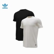 adidas 阿迪达斯 三叶草薄款家居服T恤男士情侣舒适弹力宽松纯棉短袖2件装