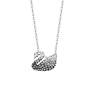 施华洛世奇（SWAROVSKI）【品牌官方直售】施华洛世奇黑白渐变天鹅 ICONIC SWAN 项链女 镀白金色 （小） 5614118
