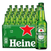 PLUS会员！喜力 纯麦11.4ºP 经典黄啤酒 330ml*24瓶