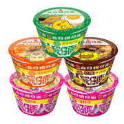 公仔方便面 5杯装迷你碗仔泡面 海鲜牛肉排骨*鸡肉混合零食点心