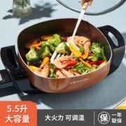 LIVEN 利仁 5.5L大容量电火锅家用电煮锅多功能电热锅多用途锅电煎锅