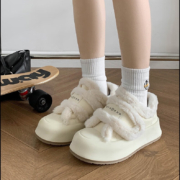 Tony Jeans 韩版毛毛鞋  米色加绒