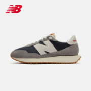 NEW BALANCE NB官方男鞋女鞋237系列舒适透气潮流百搭时尚复古运动休闲鞋 浅灰/深蓝色 MS237SC 38.5(脚长24cm)