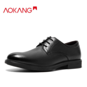 奥康（Aokang）皮鞋男英伦风商务正装鞋低帮鞋系带男鞋 黑色42码