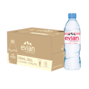 依云（evian）法国原装进口然矿泉水500mlx24瓶(软瓶)饮用水新老包装随机发货