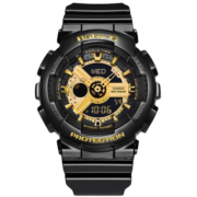 卡西欧（CASIO）女表BABY-G少女时代女黑金多功能电子防水运动手表 黑金BA-110-1A