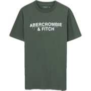 ABERCROMBIE & FITCH【摩登】男装女装情侣 美式潮流百搭宽松圆领短袖T恤 322947-1 绿色 M (180/100A)