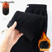 La Chapelle City 拉夏贝尔 女士麦穗条加绒直筒裤