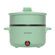 美菱（MeiLing）电煮锅 多用途多功能电热锅电火锅 学生宿舍泡面火锅小电锅 1.2L容量丨蒸笼款丨店长推荐
