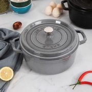 staub 珐宝 珐琅锅法国铸铁汤锅焖锅家用煲汤炖锅 灰色 22cm