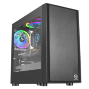 Tt（Thermaltake）启航者F1 黑色 Mini小机箱水冷电脑主机（支持MATX主板/支持背线/侧透/钢板0.6mm/U3）