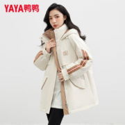 鸭鸭 佟丽娅同款 羽绒服女中长款