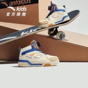 ANTA 安踏 儿童运动鞋男小童鞋2023秋冬新款高帮旋钮扣潮流板鞋学生滑板