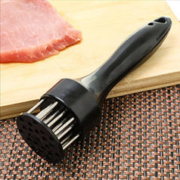 家用断筋嫩肉针猪扒鸡排鸡翅松肉针敲肉锤不锈钢牛排扎孔器猪皮插 松肉器黑色 10针