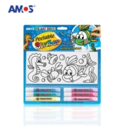 韩国原装进口（AMOS）阿摩司免烤胶画 安全免烤胶画贴 贴纸 DIY手工儿童创意玩具儿童益智礼物 粉色款PS10B6-D2
