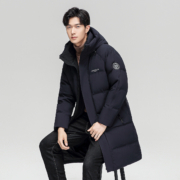 雪中飞 男士连帽 中长款羽绒服