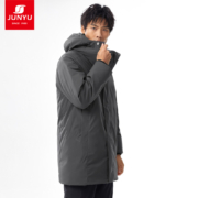 31日20点：君羽 户外羽绒服男中长款 800蓬白鹅绒 G52199 曜石灰 S