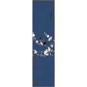 起贝新中式竖版长条挂画中国风客厅背景墙装饰画沙发玄关走廊过道壁画 1.花鸟深木纹金属框3.3cm厚 哑光纹理油-画布30x120厘米